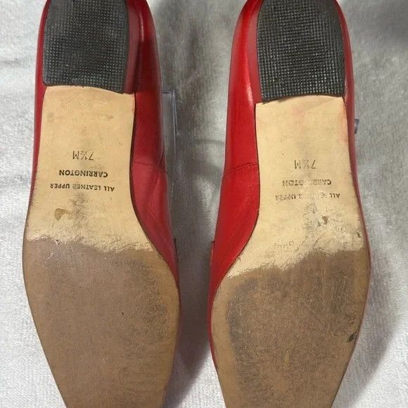 Etienne Aigner Bold Red heels W/Gold Accents Carddington Sz 7.5 - Picture 5 of 5